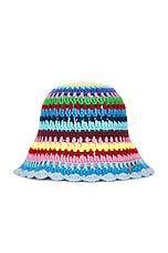 Crochet Stripe Bucket Hat - thumbnail 5