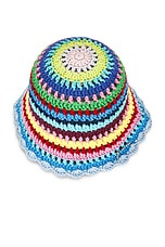 Crochet Stripe Bucket Hat - thumbnail 8