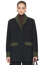 Melange Twill Denim Oversized Blazer - thumbnail 4