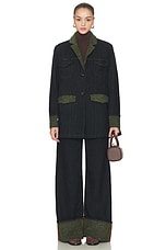 Melange Twill Denim Oversized Blazer - thumbnail 7