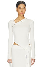 Ribbed Snap Long Sleeve Top - thumbnail 4