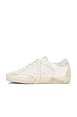 Golden Goose Super-Star Sneaker in White, Cream, & Silver | REVOLVE