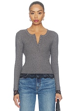 Olivia Lace Combo Henley Sweater - thumbnail 4