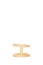 Lena Shimmer Double Bar Ring in Gold