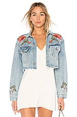 Product image of GRLFRND Eve Cropped Boyfriend Trucker Jacket. Click to view full details
