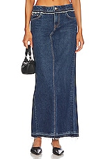 Product image of GRLFRND Cameron Low Rise Column Maxi Skirt With Back Slit. Click to view full details