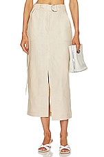 The Linen Cargo Midi Skirt