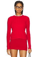 Cable Shrunken Cashmere Crew Sweater