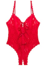 Hanky Panky Racy Signature Lace Open Teddy in Red | REVOLVE