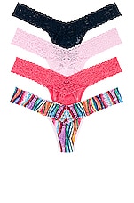 Product image of Hanky Panky Aura Low Rise Thong 4-pack. Click to view full details