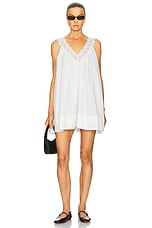Mini Dress With Lace in Tech Poplin - thumbnail 9