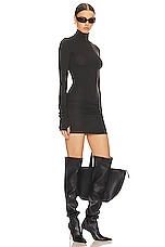 Turtleneck Mini Dress in 2nd Skin Jersey