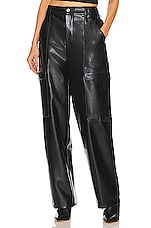 Waterbased Faux Leather Cargo Pant