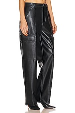 Helsa Waterbased Faux Leather Cargo Pant in Black | REVOLVE