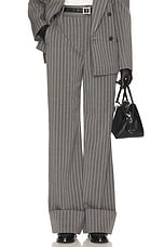 Pinstripe High Waist Cuffed Pants