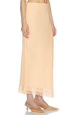 Viscose Satin Slip Skirt With Lace - thumbnail 5