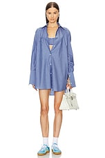 Pinstripe Poplin Oversized Shirt