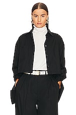 Product image of Helsa Cotton Poplin Cropped Shirt. Click to view full details