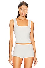 Helsa Rib Square Tank in Bone