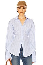 Stripe Poplin Lace Back Shirt