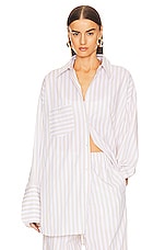 Product image of Helsa Cotton Poplin Stripe Oversized Shirt. Click to view full details