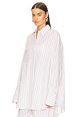 Helsa Cotton Poplin Stripe Oversized Shirt in Beige Stripe | REVOLVE