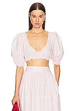 Poplin Cropped Peasant Top