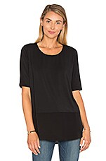 Heather Silk Round Hem Top in Black | REVOLVE