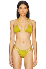 Ali Solid Smocked Triangle Bikini Top