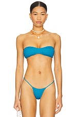 Meeyah Solid Smocked Bandeau Bikini Top