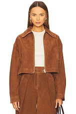 Lena Suede Leather Bomber Jacket