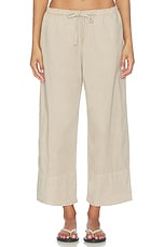 Cotton Linen Stretch Cropped Poplin Pant - thumbnail 4
