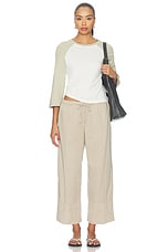 Cotton Linen Stretch Cropped Poplin Pant - thumbnail 8