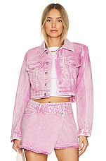 Product image of JONATHAN SIMKHAI STANDARD Dove Cropped Denim Jacket. Click to view full details