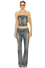 Whipstitch Low Rise Straight Jeans - thumbnail 7