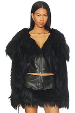 Faux Fur Cropped Jacket - thumbnail 4