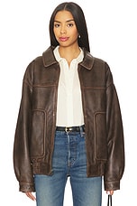 Luca Leather Bomber Jacket - thumbnail 4