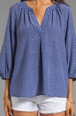 Joie Addie B Ikat Blouse In Nile Blue | REVOLVE