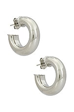 Product image of joolz by Martha Calvo Rhodium Donut Pierced Hoops. Click to view full details