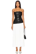 Arie Faux Leather Bustier Midi Dress - thumbnail 4