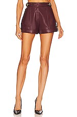 Product image of SIMKHAI Chace Vegan Leather Belted Short. Click to view full details