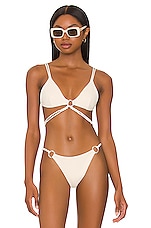 Product image of SIMKHAI Shaya Cut Out Bikini Top. Click to view full details