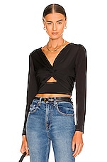 Product image of krisa Twist Front Crop Top Long Sleeve. Click to view full details
