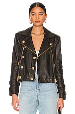 Product image of L'AGENCE Billie Belted Leather Jacket. Click to view full details