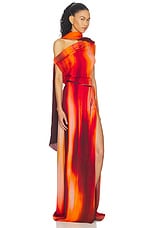 Asymmetrical Draped Dress With Scarf - thumbnail 5