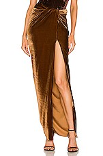 Product image of LaQuan Smith Ruched Wrap Maxi Skirt. Click to view full details