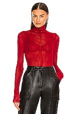 Product image of LaQuan Smith Sheer Front Seem Turtleneck. Click to view full details