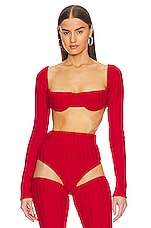 Product image of LaQuan Smith Rib Knit Bra Top. Click to view full details