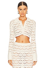Talmai Pointelle Cropped Cardigan