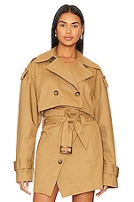 Product image of L'Academie Zoey Cropped Trench Jacket. Click to view full details